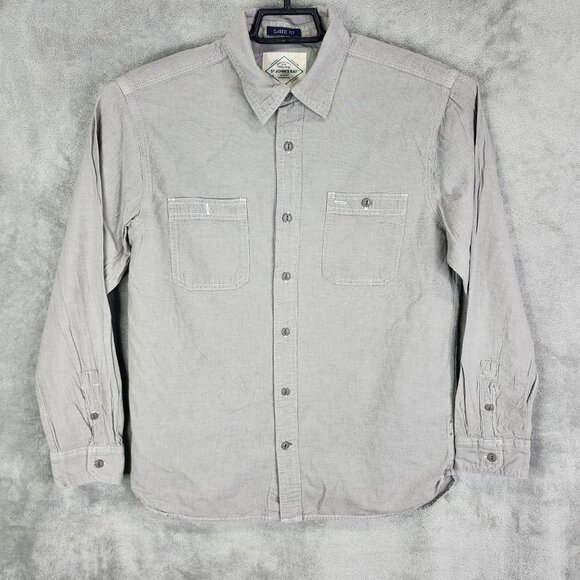 Mens Gray St John's Bay Classic Fit Shirt Button Down Long Sleeve 100% Cotton M - Picture 2 of 9